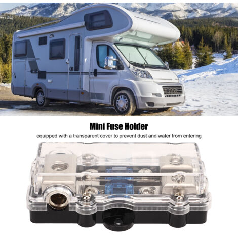 Porte-fusible ANL haute performance pour voiture bateau camping-car – Boîtier de distribution avec fusibles 3 entrées 4GA / 2 sorties 8GA, 60A, protection contre les surintensités