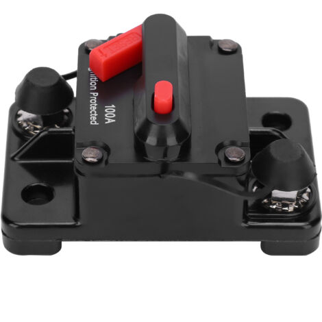 Porte-fusible automatique à réarmement cuivre étanche interrupteur rouge DC12‑42V 100A