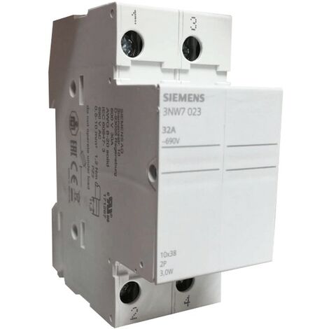 Porte-fusible cylindrique Siemens 3NW7 2P 32A 10.3X38 2M 3NW7023