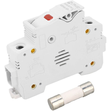 Porte-fusible DC 1P 32A à monter sur rail DIN, base ignifuge pour fusibles PV avec fusible 20A 10x38mm 1000VDC et voyant lumineux