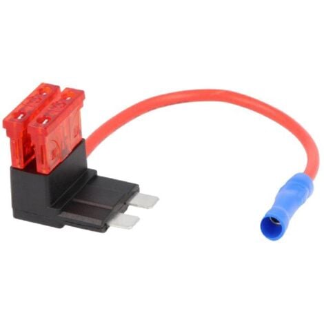 Porte-Fusible Multiprise 2 Fusibles 10A 1mm2 rouge - ideal rajout + apres contact