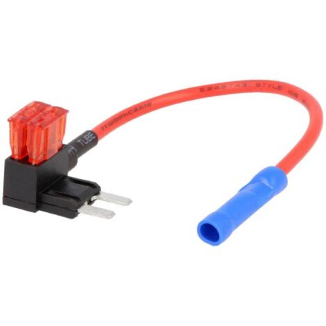 Porte-Fusible Multiprise 2 Mini Fusibles 10A 1mm2 rouge - ideal rajout + apres contact