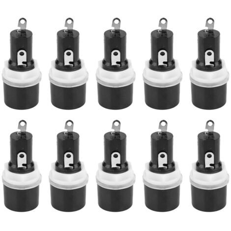 Porte-fusibles 10 pièces, porte-fusibles à montage sur panneau avec capuchon à vis - MF-528, boîtier de fusible 5 x 20 mm, boîtier de protection de fusible noir