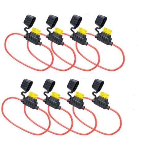 Porte-fusibles 12 V, calibre automobile 14 AWG, lot de 8, avec fusible 20 A pour voiture, camion, moto, bateau