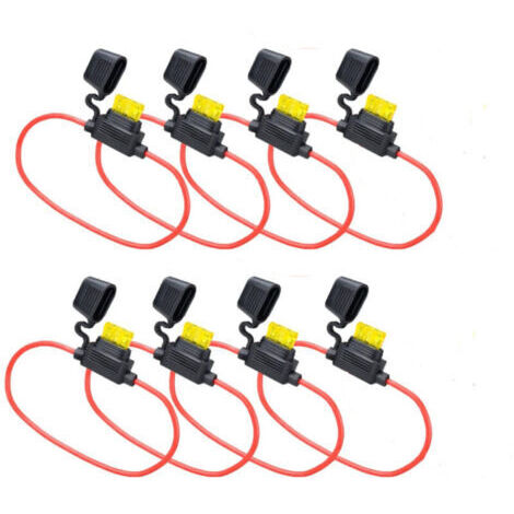 Porte-fusibles 12 V, calibre automobile 14 AWG, lot de 8, avec fusible 20 A pour voiture, camion, moto, bateau