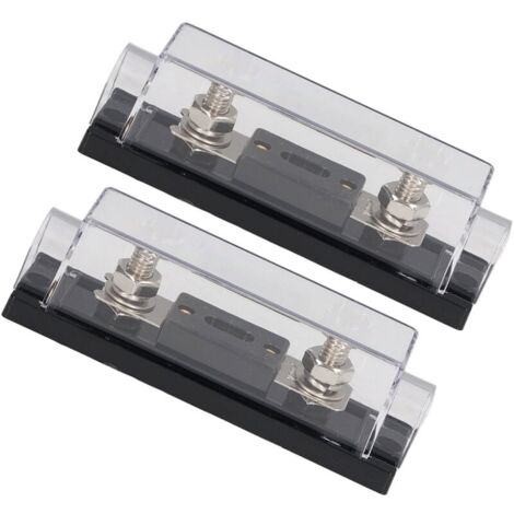 Porte-fusibles. 2PCS 200A 48V Porte-fusibles avec 4PCS Bornes 4 PCS Tubes Thermorétractables pour Voiture Camion RV Bateau