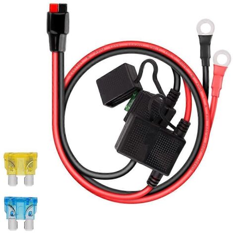 Porte-fusibles de qualité industrielle, fil 10AWG avec cosses à œillet et connecteurs 45A
