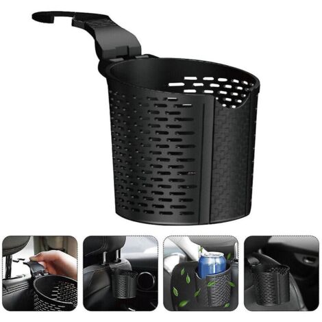 Porte-gobelet à suspendre pour voiture Porte-gobelet à boisson pour appui-tête de voiture (noir) (1 pièce)