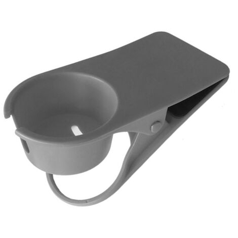 Porte-gobelet de bureau à pince, support de tasse multifonctionnel pour table, économiseur d'espace, couleur gris