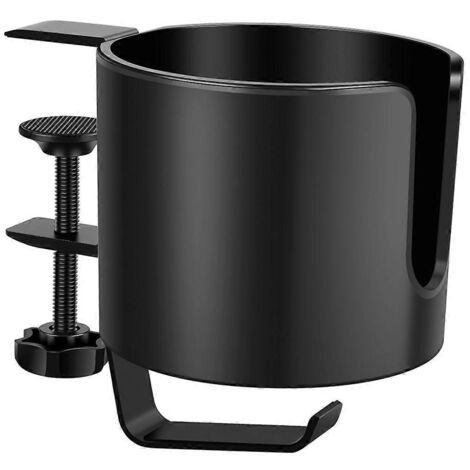Porte-gobelet de bureau universel réglable avec bras de serrage amélioré noir