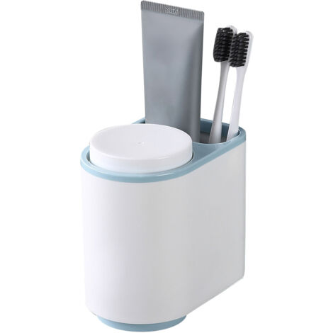 Porte-gobelet magnétique pour brosse à dents, support mural avec ventouse pour salle de bain bleu