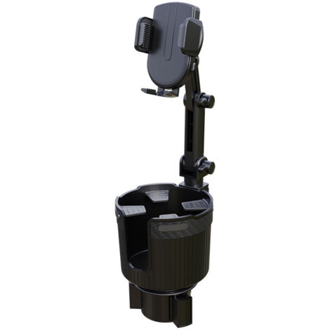 Porte-gobelet multifonctionnel  pour voiture avec support pour téléphone portable et boîte de rangement rétractable