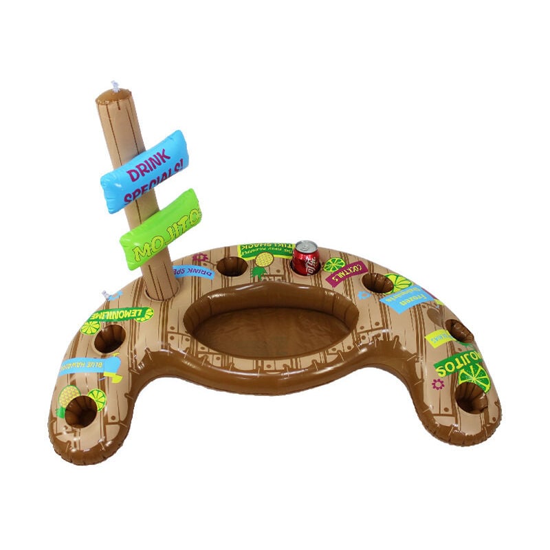 Porte-gobelet et porte-seau à glace flottant pour piscine, partie gonflable, idéal pour Cola, eau et bière, tasse incluse, dimensions 100x60x60cm