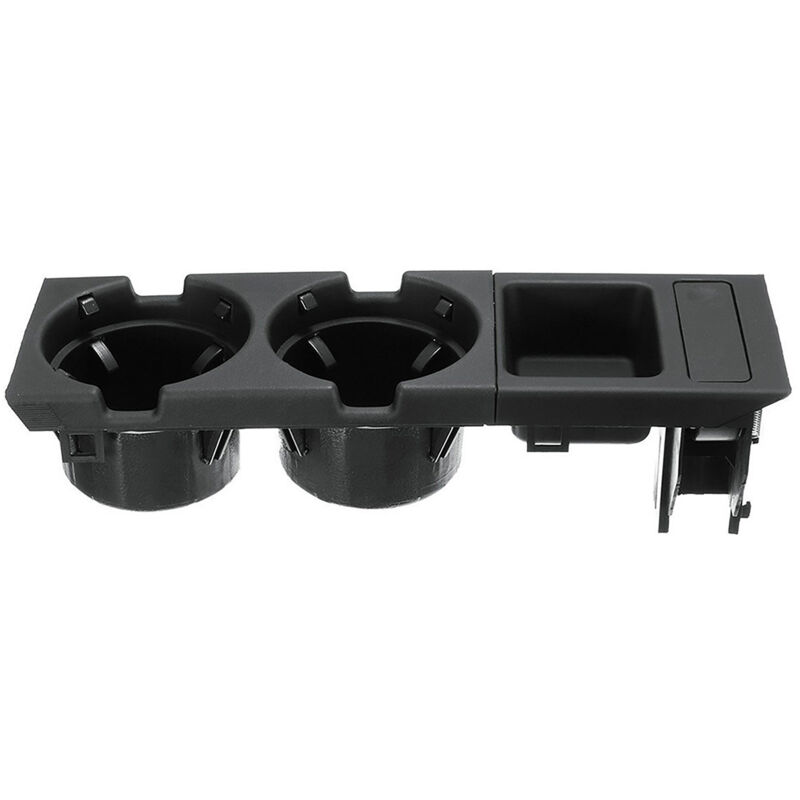 Lifcausal - Porte-gobelet pour console centrale avant de voiture + plateau porte-monnaie pour bmw Série 3 E46 1998-2004 Noir