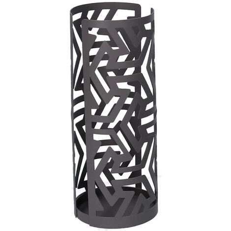Porte-gobelet rond en métal flèches gris foncé cm ø8h20