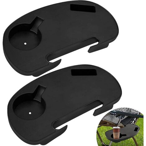 Porte-gobelets, lot de 2, porte-gobelets pour chaise, plateau porte-gobelets pour chaise longue, support pour téléphone portable, porte-bouteilles pour chaise de camping, chaise longue, chaise de terr