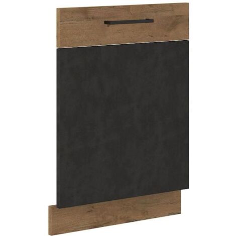 Porte habillage lave-vaisselle ROCK 60 cm - Chêne Lancelot / Gris Matera