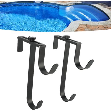 Porte-hamac métallique ajustable 2Pcs pour poteaux de piscine - Housse, skimmer, nettoyeur