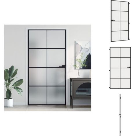 Porte intérieure mince noir verre trempé aluminium - Portes Intérieures - Porte Vitrée - Porte Design - Porte Aluminium - Porte Noire