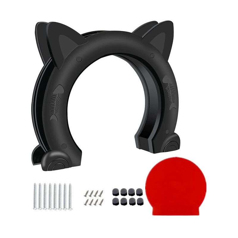 Cyslmuk - Porte intérieure pour chat, porte pour chat, chatière pour chat jusqu'à 10 kg, tunnel pour chat pour porte de chambre