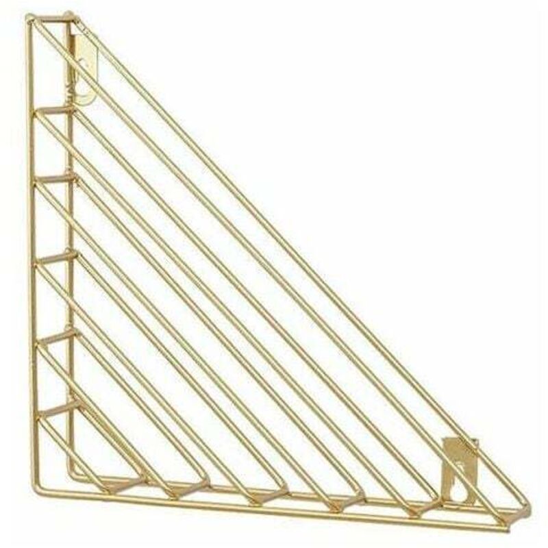 Porte-journaux mural de forme géométrique nordique - Porte-revues - Porte-revues en métal - pour salle de bain, bureau et entrée - Fer (doré)