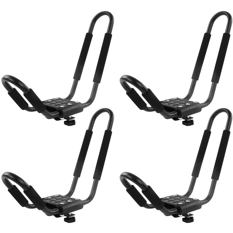 Porte-Kayak pour Toit 2 Paire, Galerie de Toit en Acier Allié, Barres de Toit en J, pour Planche de Surf, Canoë, Sup, Planche de Ski, Montage sur