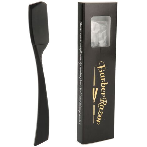 Porte-lame de rasoir barbe vintage en alliage de zinc, design ergonomique pour une fixation serrée, support de lame manuel noir
