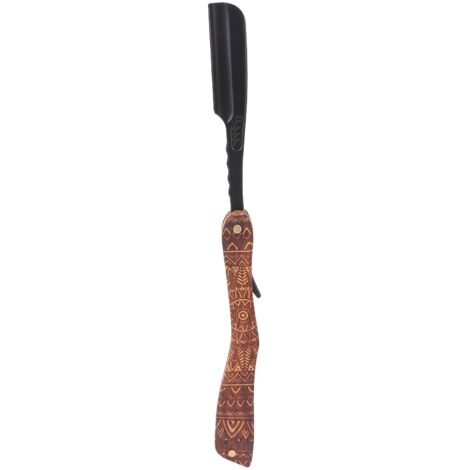 Porte-lame de rasoir droit en alliage de zinc avec manche en bois pour rasoirs manuels (sans lame)