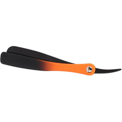 Porte-Lame de Rasoir Professionnel en Alliage de Zinc, Noir Dégradé, Lame Droite Pliable pour Barbes et Coupe de Cheveux, Support Portable
