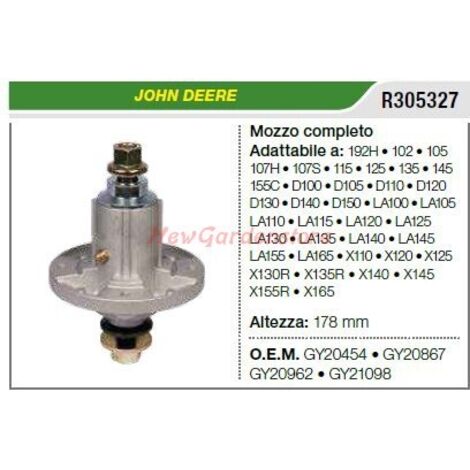Porte-lame moyeu pour tondeuse 192H 102 105 R305327 COMPATIBLE AVEC JOHN DEERE