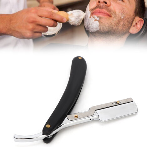 Porte-lame rasoir vintage pour barbier - Outil de rasage pliant professionnel en argent
