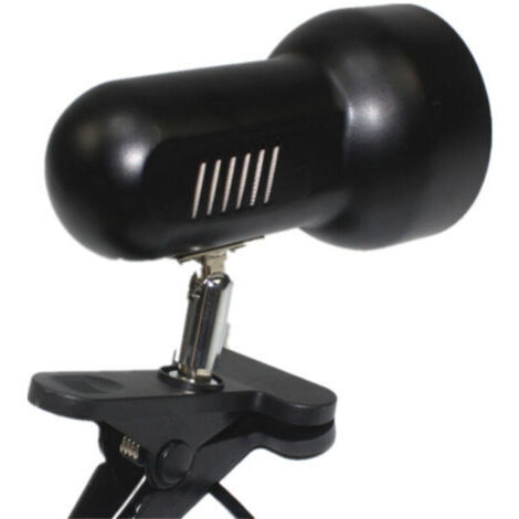 Porte Lampe de Table Lampe de Bureau à Pince Rotation de 360 Degrés Support Douille Ampoule e27 Base de Lampe avec Fil de Commutateur Tortue Terrestre Aquarium,Prise européenne(Noir)