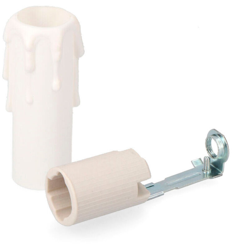 Douille E14 + bougie porcelaine moyenne emballée 44125