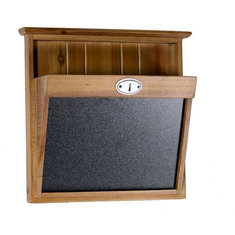 Porte-lettres en bois 1 place avec tableau noir 33x11,5x31cm