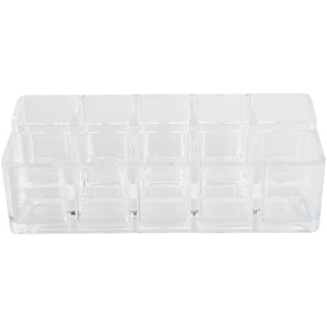 Porte-lipstick transparent 10 cases - Organisateur de maquillage en acrylique - Présentoir cosmétique étagère