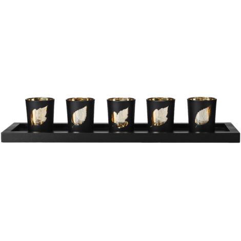 Porte-lumière à LED en verre [Réglable, Bluetooth] pour table: support de décoration élégant (lot de 4)