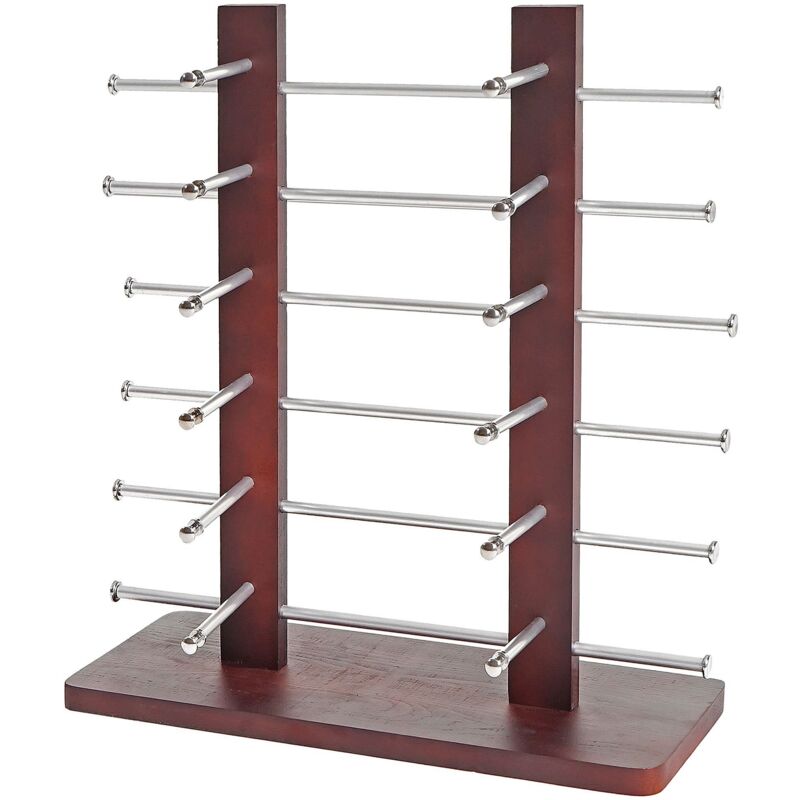Jamais utilisé] Porte-lunette Vendee, présentoir à lunette pour 12 paires de lunettes, 42x39cm, marron