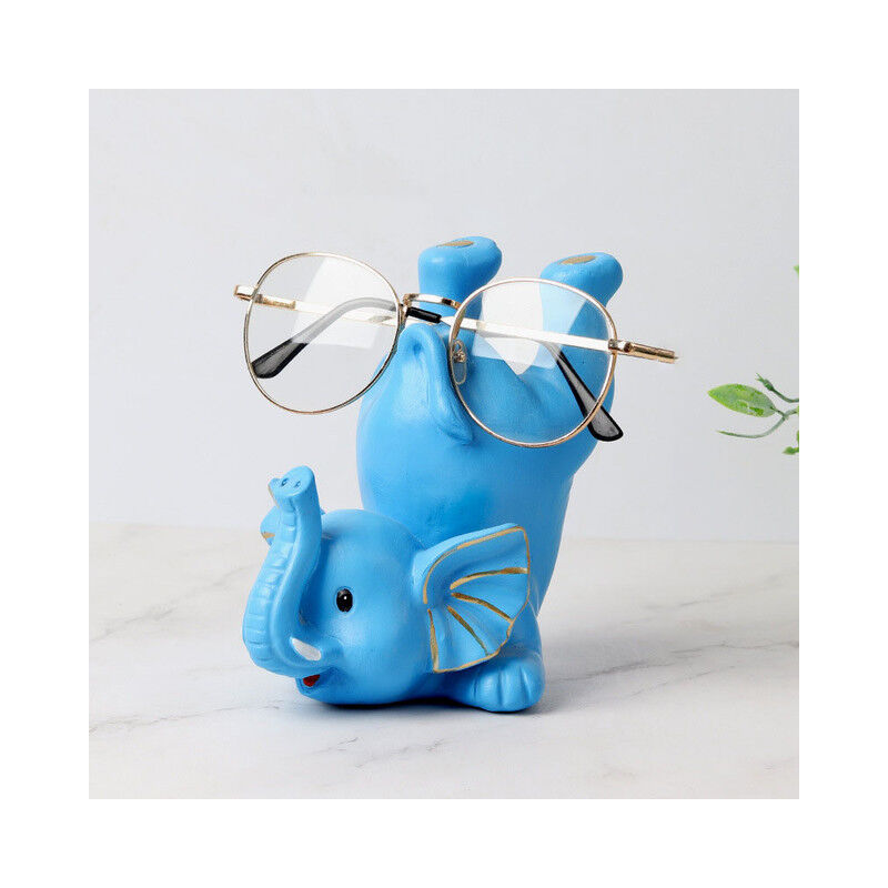 Porte-lunettes en forme d'éléphant, présentoir décoratif pour lunettes de soleil, bleu