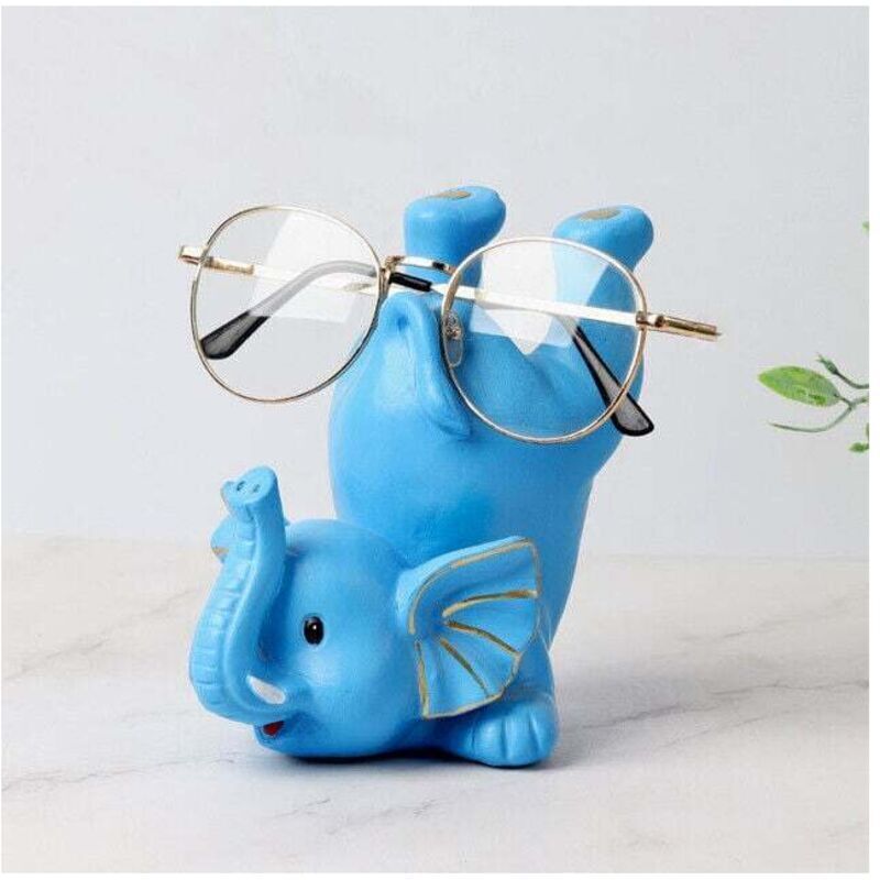 Porte-lunettes en forme d'éléphant, présentoir décoratif pour lunettes de soleil, bleu