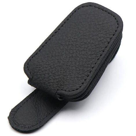 Porte-lunettes magnétique pour visière de voiture, étui à lunettes de soleil en cuir, organisateur d'accessoires auto