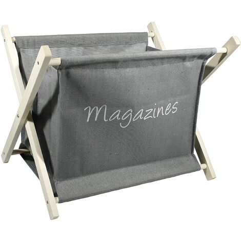 Porte-Magazines Gris Porte-revues Support pour journaux en Bois H 32 cm x l 40 cm x P 28 cm
