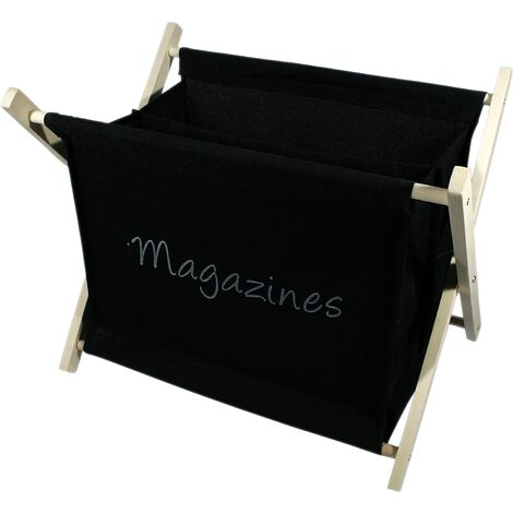 Porte-Magazines Noir Porte-revues Support pour journaux en Bois H 32 cm x l 40 cm x P 28 cm