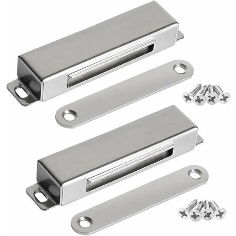 Porte magnétique Catch 30kg Pull Strong Magnet Armoire Loches Matériel magnétique Acier inoxydable Porte chromée Fermer pour la salle de bain Cuisine Porte coulissante Armoire de fenêtre (60lbs Forge