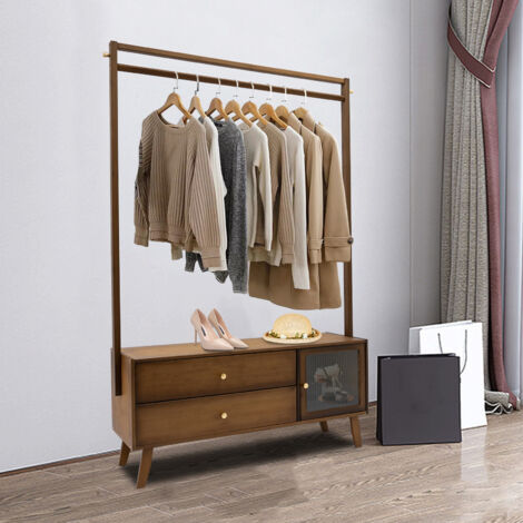 Porte-manteau, 105 avec tiroir et porte à une seule tringle, vestiaire, porte-manteau avec tiroir, vestiaire indépendant