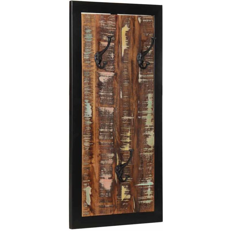 Porte-manteau multicolore 40x2x80 cm bois massif récupération vidaXL