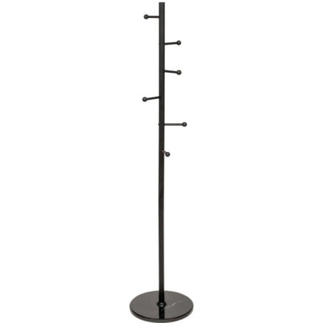 Porte-Manteau 6 Tiges en Métal "Blackmarble" 173cm Noir