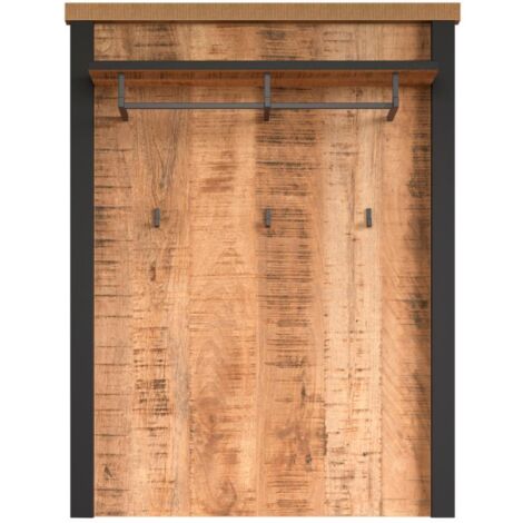 Porte manteau 73x39x95 cm couleur chêne et noir - NOARK