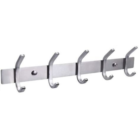 Porte Manteau - Acier Inoxydable - 5 Crochets - Antirouille - Style Contemporain - Salle de Bain