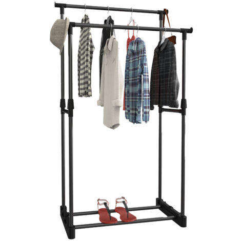 Porte-manteau âne double noir 77x39x157cm 7house