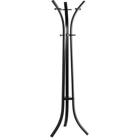 Porte-manteau avec 9 crochets en métal coloris noir - diamètre 45 x hauteur 177 cm